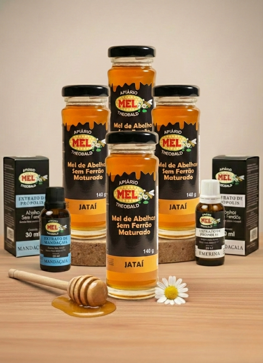 Kit Degustação com Meles de Abelha sem Ferrão - 4 Méis e 2 Própolis